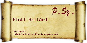 Pinti Szilárd névjegykártya